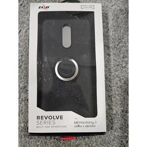 Phone Case For LG Harmony 3 Zizo Revolve Series Black With Holding Ring